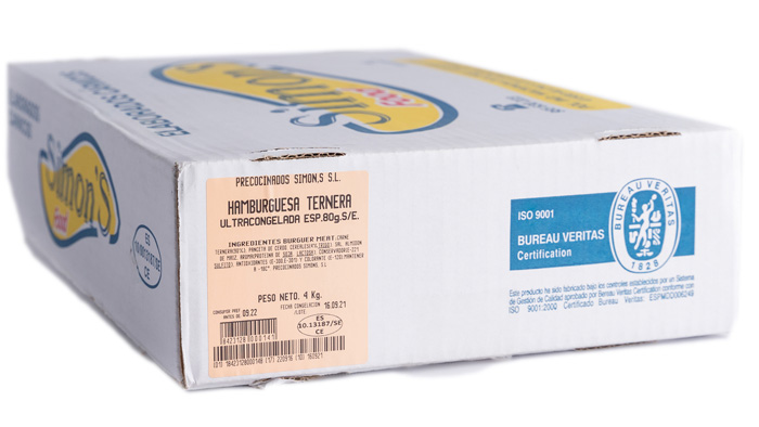 BURGUER TERNERA SIMON 80 GR 50 UD 4 KG (CON