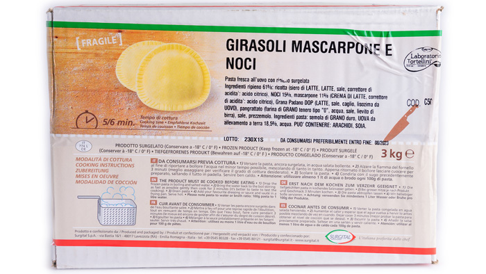 PASTA GIRASOLI FORMAGGIO NOCI SURGITAL 3 KG