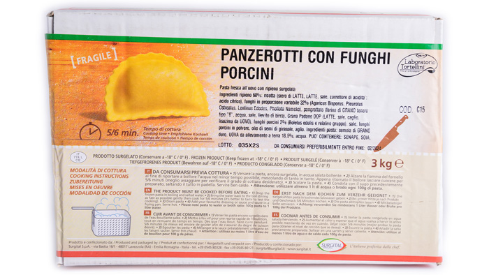 PASTA PANZEROTI FUNGHI PORCINI SURGITAL 3KG